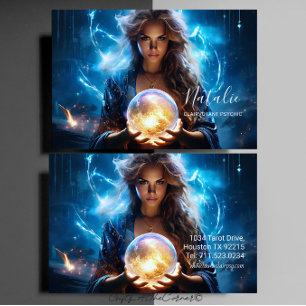 Clairvoyant Psychische Kristallkugel Universum Visitenkarte