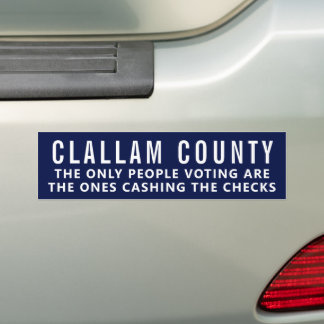 Clallam County Voting Humor Bumper Sticker Autoaufkleber