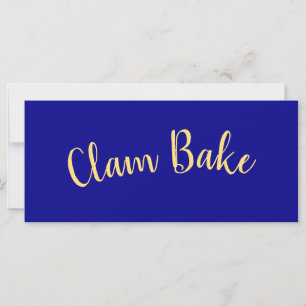 CLAM BAKE Extravagante Schrift über Nautical Royal