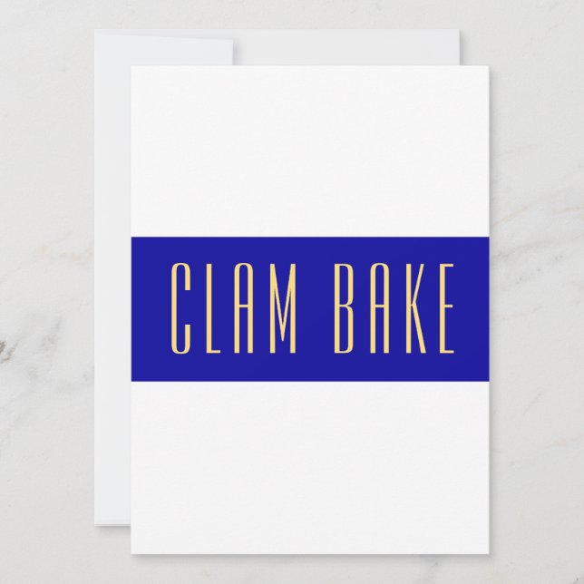 CLAM BAKE Modern Summer White Royal Blue Streifen (Vorderseite)