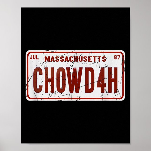 Clam Chowder Boston Accent Chowdah Funny  Poster (Vorne)