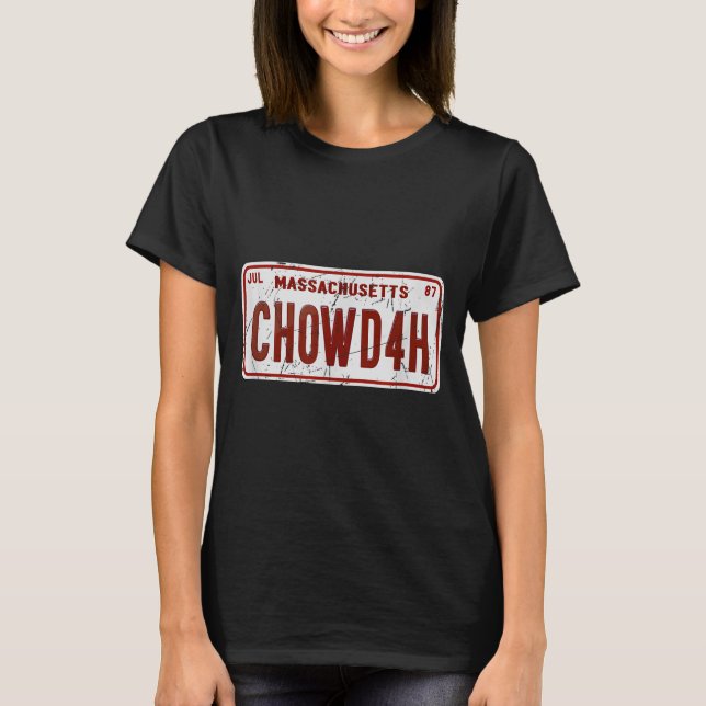 Clam Chowder Boston Accent Chowdah Funny  T-Shirt (Vorderseite)