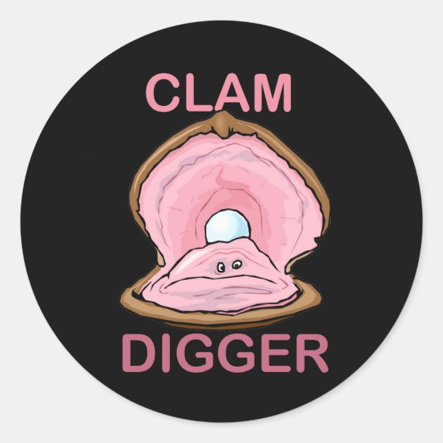 CLAM DIGGER RUNDER AUFKLEBER (Vorderseite)