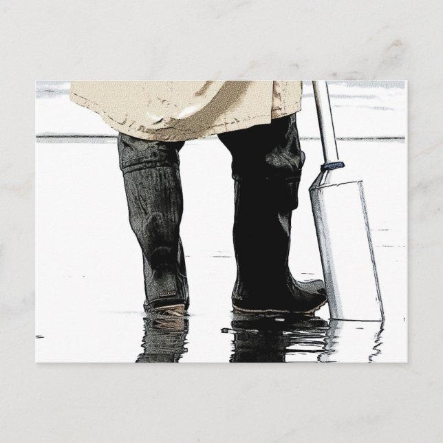 Clam Diging Postcard Postkarte (Vorderseite)