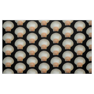 Clam Muschel Pattern - Schwarz Stoff