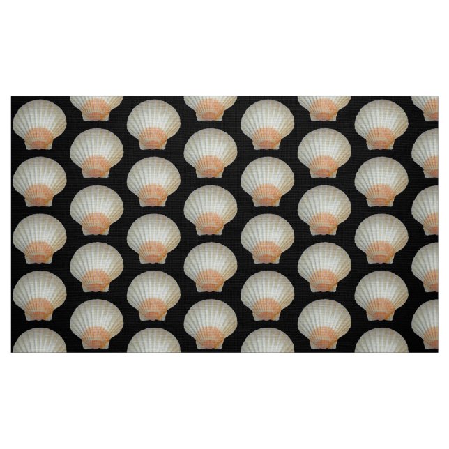 Clam Muschel Pattern - Schwarz Stoff (Fat Quarter (45,7 x 55,9 cm))