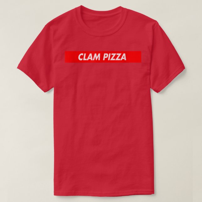 Clam Pizza Red Box Logo Funny T - Shirt (Design vorne)