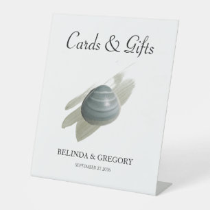 Clam Watercolor Stroke Wedding Cards & Geschenke Sockelschild