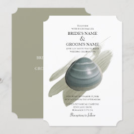 Clam Watercolor Stroke Wedding Einladungen