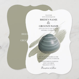 Clam Watercolor Stroke Wedding Einladungen