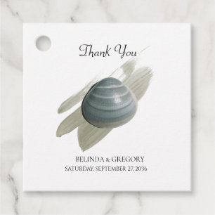 Clam Watercolor Stroke Wedding Gift Geschenkanhänger