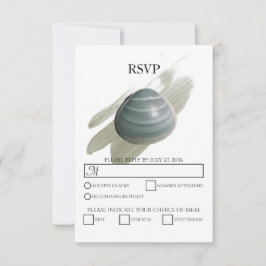 Clam Watercolor Stroke Wedding RSVP Cards Karte