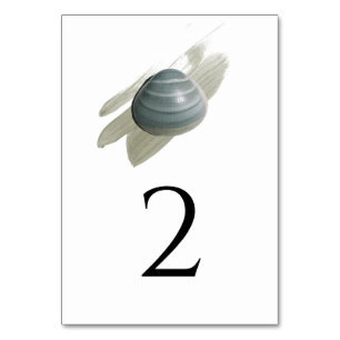 Clam Watercolor Stroke Wedding Tischnummer