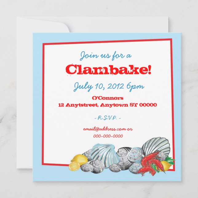 Clambake Einladung (Vorderseite)