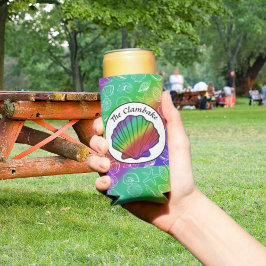 Clambake Name Rainbow Clam Shellfish Muster Selters Dosenkühler