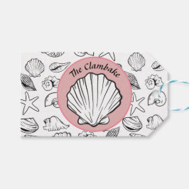 Clambake Pink Champagne Circus Seashells Party Geschenkanhänger