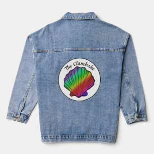 Clambake Regenbogen Personalisierter Name Damen Jeansjacke