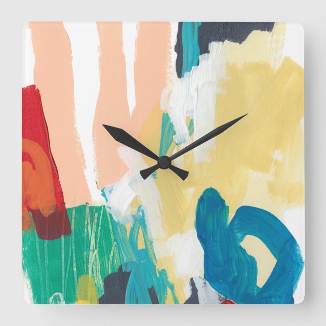 Clamour I Quadratische Wanduhr (Vorderseite)