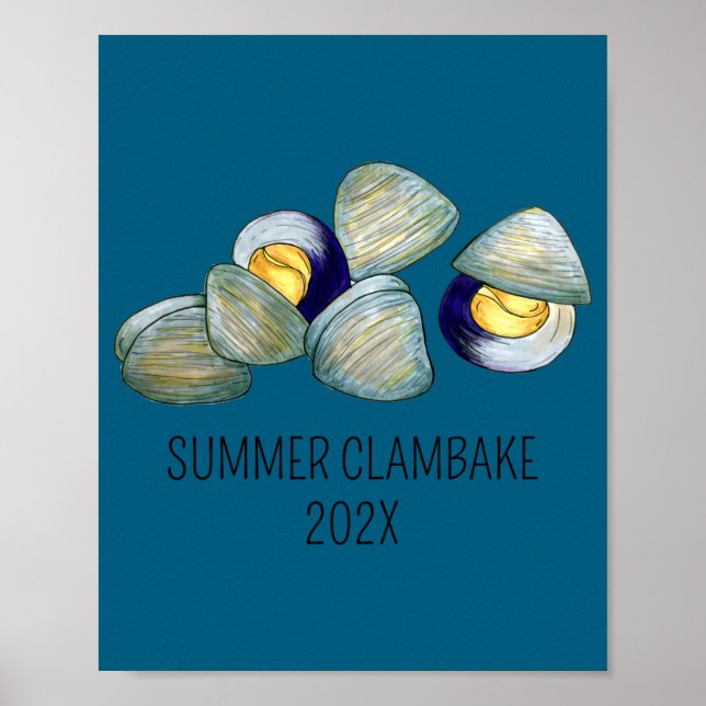 Clams Clambake Rhode Island New England Seafood  Poster (Vorne)