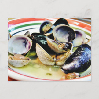 Clams Muscles Shellfish Food Postkarte