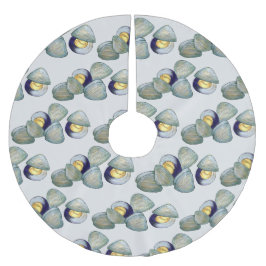 Clams Seafood Clambake Beach Ocean Clam Gravur Polyester Weihnachtsbaumdecke
