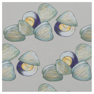 Clams Seafood Clambake Beach Ocean Clam Gravur Stoff