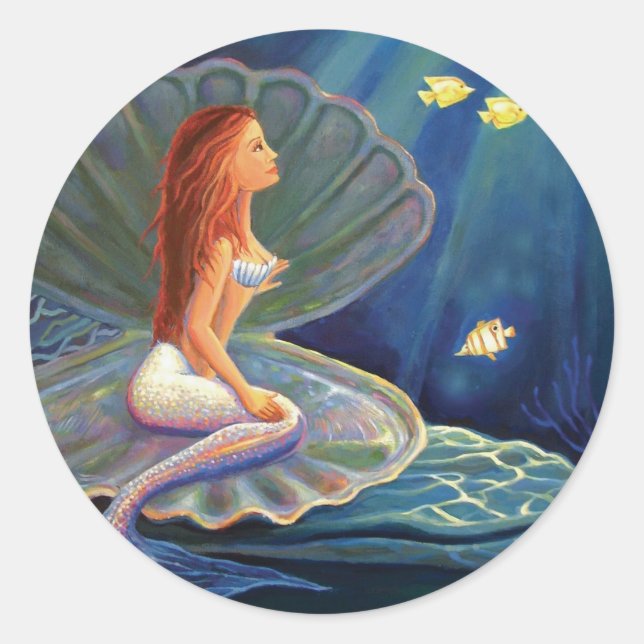 Clamshell Mermaid - Aufkleber (Vorderseite)