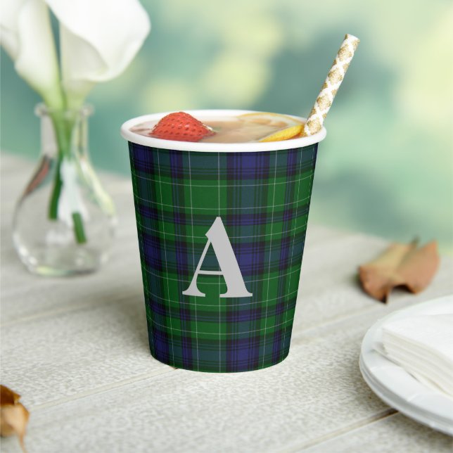 Clan Abercrombie Kariert Mit Monogramm Pappbecher (In Situ)