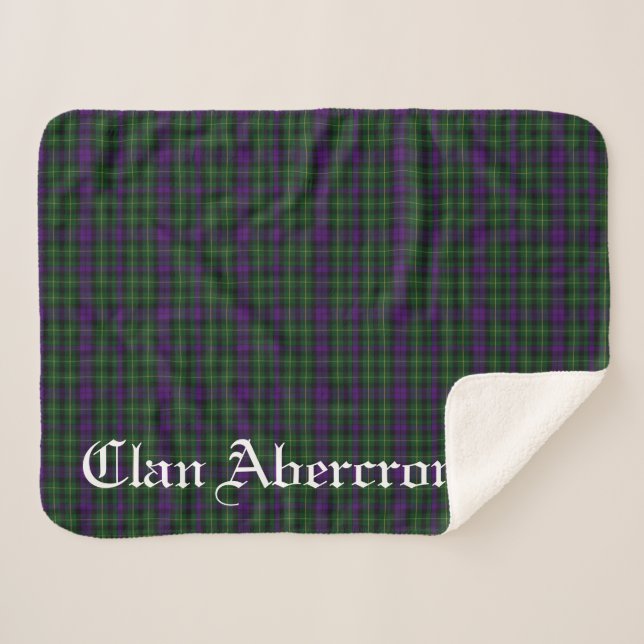 Clan Abercrombie Tartan Sherpadecke (Vorderseite (Horizontal))