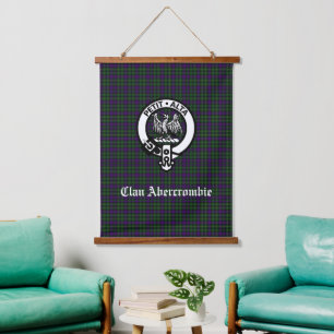 Clan Abercrombie Tartan & Wappen Wandteppich Mit Holzrahmen