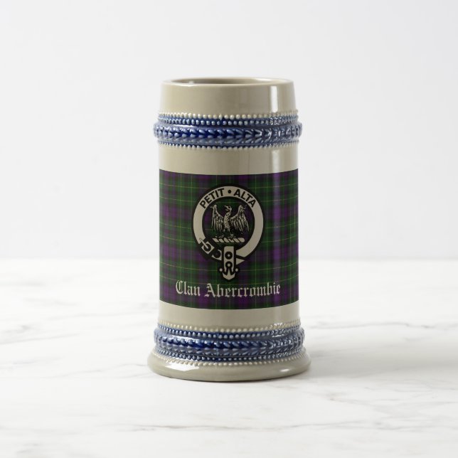 Clan Abercrombie Wappen Abzeichen & Tartan Custom Bierglas (Mittel)