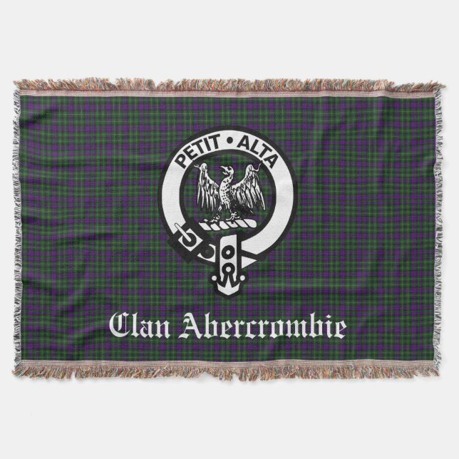 Clan Abercrombie Wappen Abzeichen & Tartan Decke (Vorderseite)