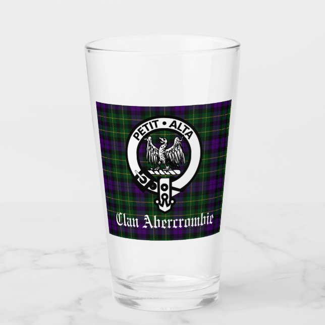 Clan Abercrombie Wappen Abzeichen & Tartan Glas (Vorderseite)