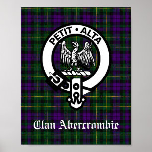Clan Abercrombie Wappen Abzeichen & Tartan Poster
