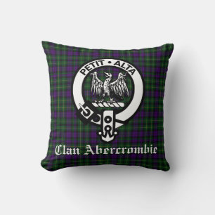 Clan Abercrombie Wappen Abzeichen und Tartan Kissen