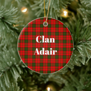 Clan Adair Tartan Keramik Ornament