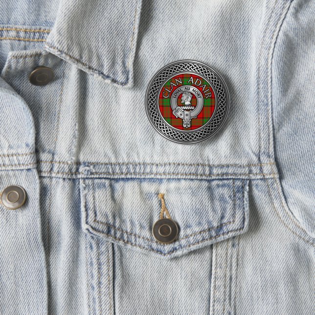 Clan Adair Wappen & Tartan Knot Button (Beispiel)