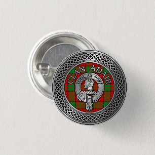 Clan Adair Wappen & Tartan Knot Button
