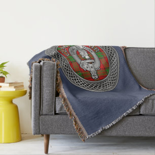 Clan Adair Wappen & Tartan Knot Decke