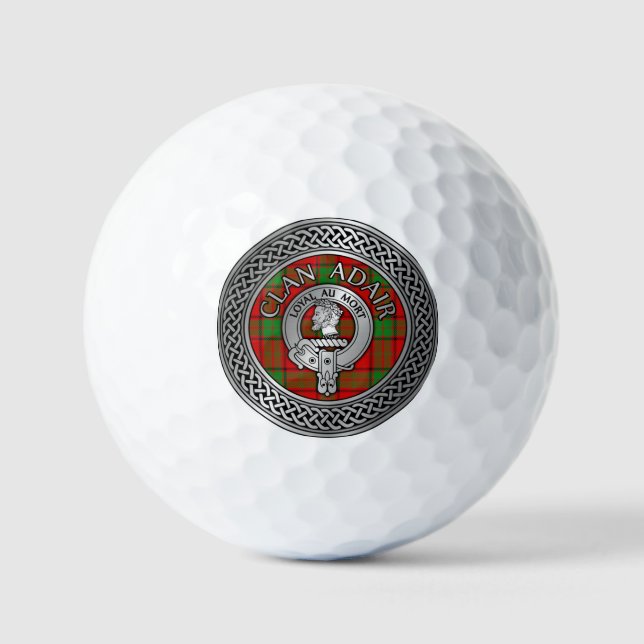 Clan Adair Wappen & Tartan Knot Golfball (Vorderseite)