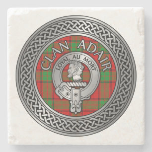 Clan Adair Wappen & Tartan Knot Steinuntersetzer