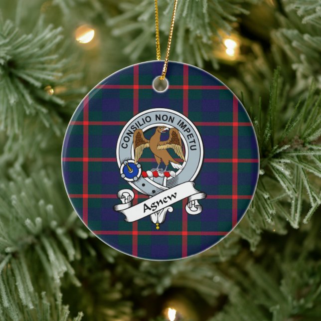 Clan Agnew Abzeichen Tartan Kariert Keramik Ornament (Baum)