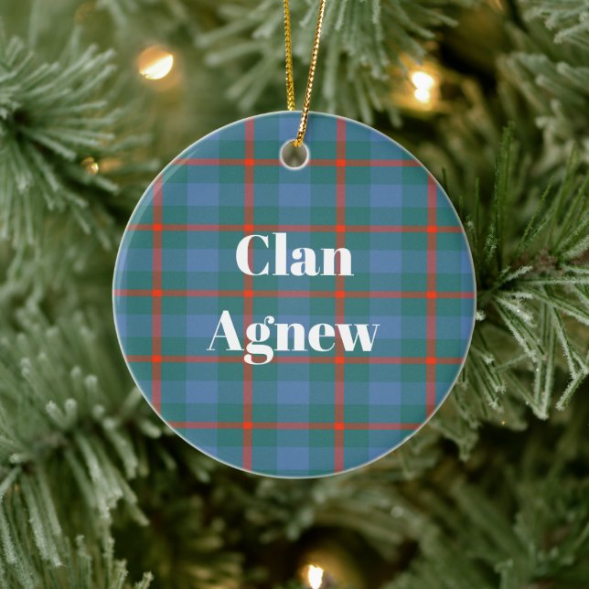 Clan Agnew Ancient Tartan Keramik Ornament (Baum)