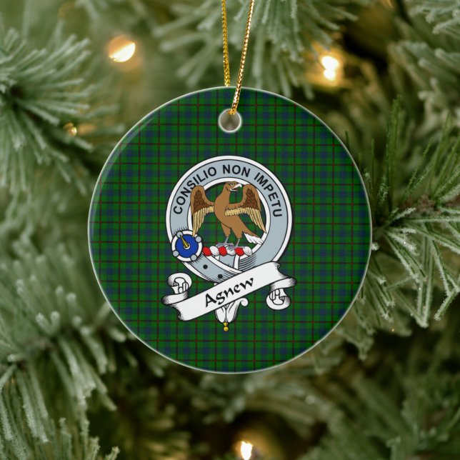 Clan Agnew Junting Abzeichen Tartan Kariert Keramik Ornament (Baum)