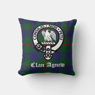 Clan Agnew-Wappen und Tartan Kissen