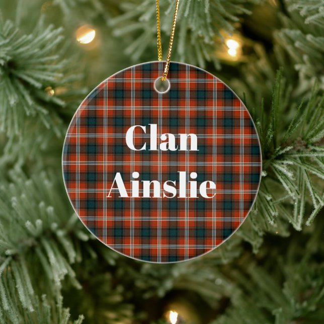 Clan Ainslie Tartan Keramik Ornament (Baum)