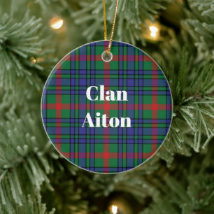 Clan Aiton Ancient Tartan Keramik Ornament