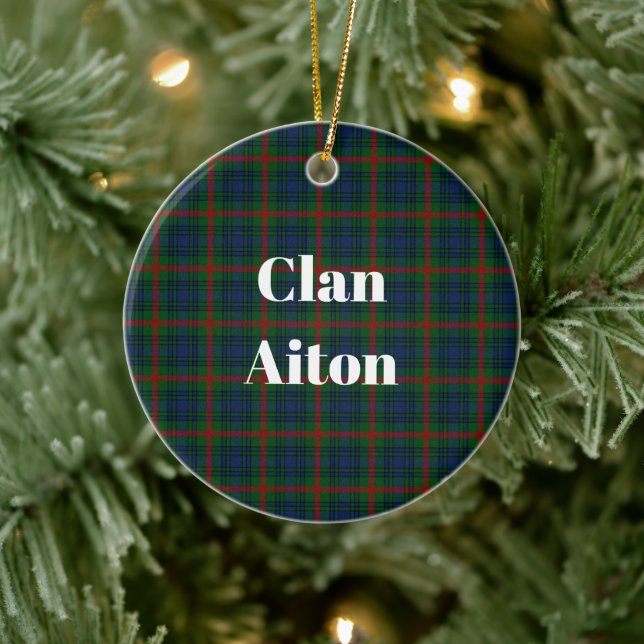Clan Aiton Tartan Keramik Ornament (Baum)