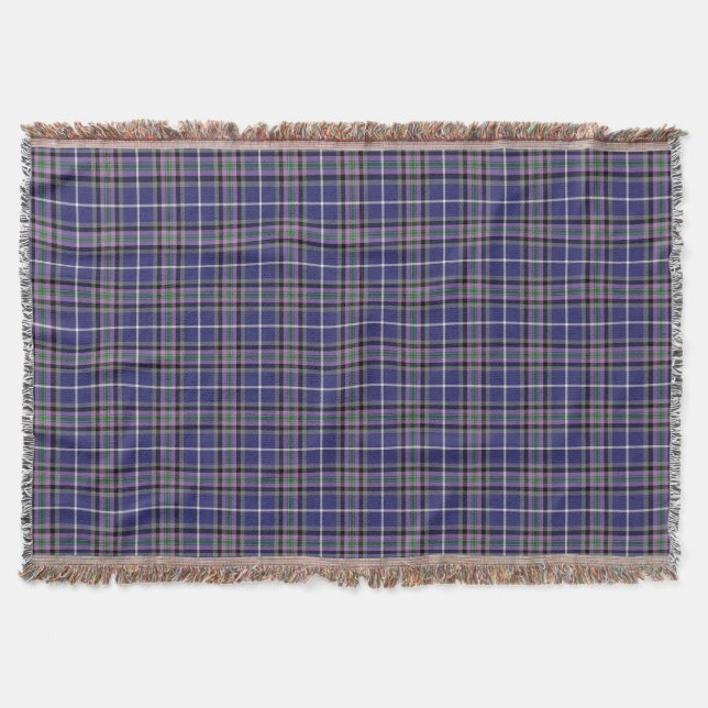 Clan Alexander Tartan Blue und Lila Kariert Decke (Vorderseite)