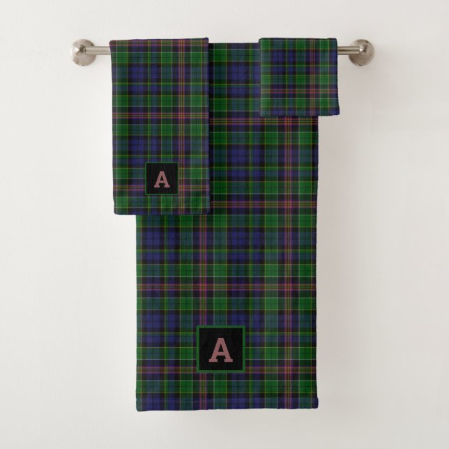 Clan Allison Tartan Kariert Mit Monogramm Badhandtuch Set (Insitu)